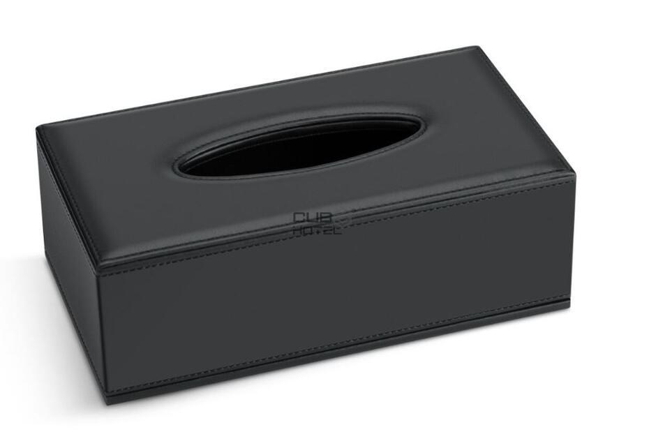 Caja dispensadora de pañuelos piel sintética negra